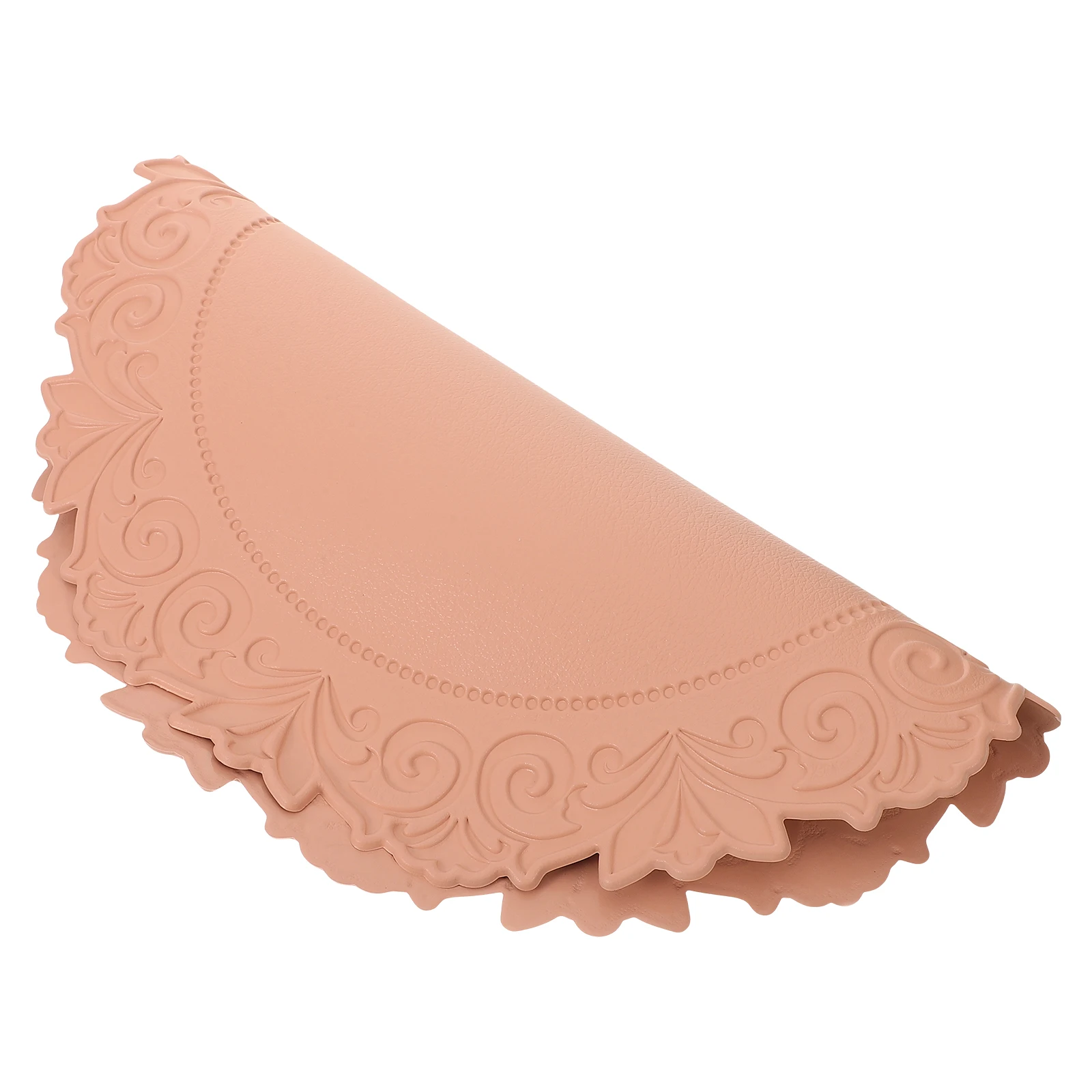 

Relief Pattern Coaster Set Decorative Table Mat Coffee Silicone Round Placemat Pink Non Skid Heat Resistance Mat