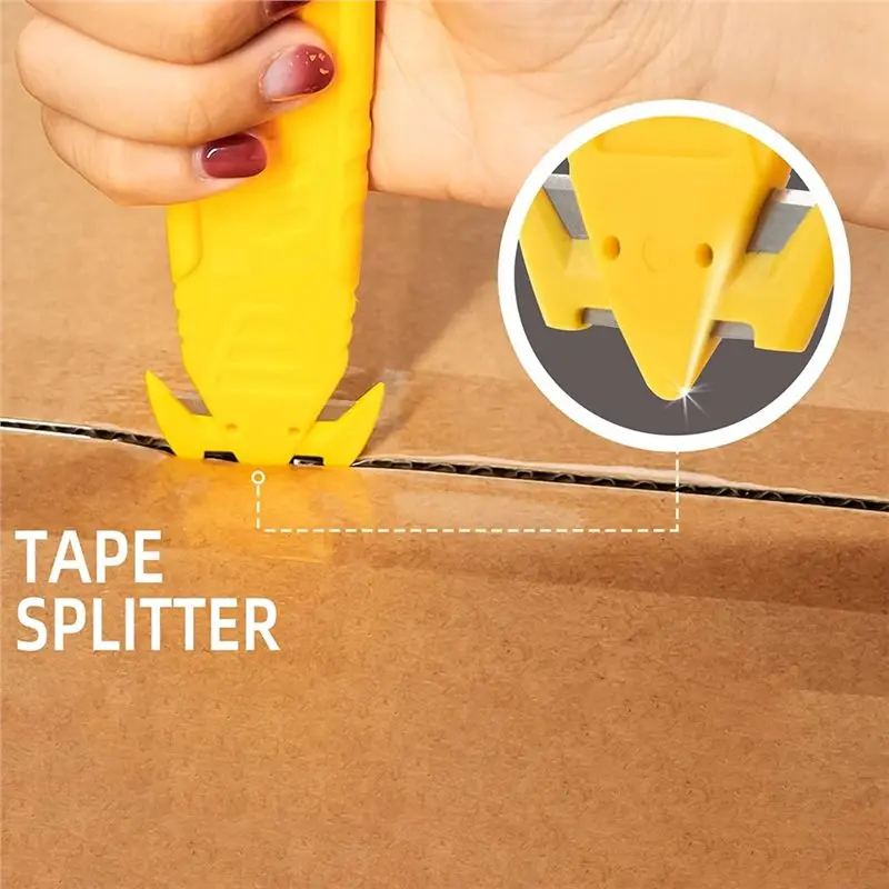 20 Pcs Safety Box Cutter Concealed Blade Package Opener With Tape