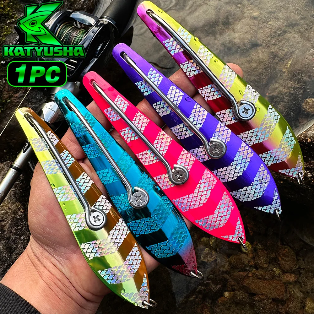 

PROBEROS New 6-color single-hook large sequin stainless steel fishing plate hook - for boat fishing, sea trolling fishing, elect