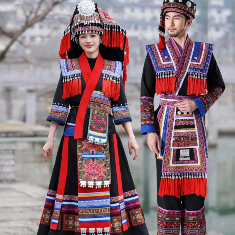 

Ethnic costumes for adult male and female performers in foreign lands