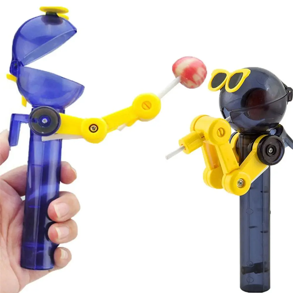 Robô de descompressão, armazenamento à prova de poeira, formato de robô, novidade, pirulito, armazenamento de doces, personalidade, brinquedo infantil, suporte de pirulito
