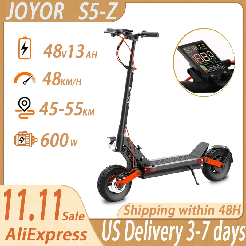 JOYOR S5-Z Neue Roller Elektrische 600 W 48V13Ah mit Blinker Elektrische Roller 10 zoll Off-road Luft Reifen hohe Hängen Stadt E-Sco