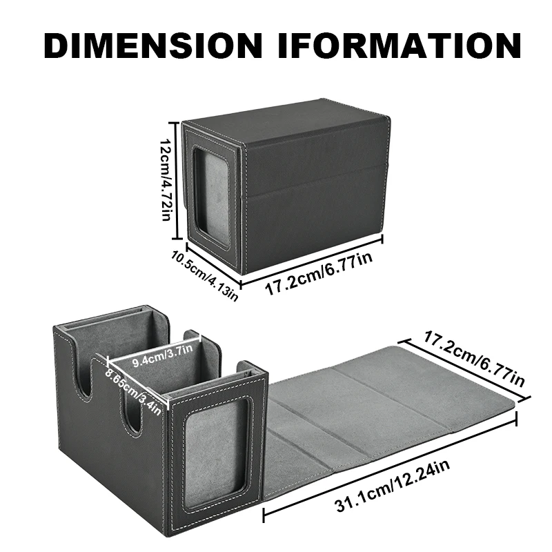 Kartendeckbox mit 2 Commander-Displays, Doppeldeckbox für mehr als 140 Karten mit einem Ärmeln, passend für TCG CCG Magic Cards – Detail 2