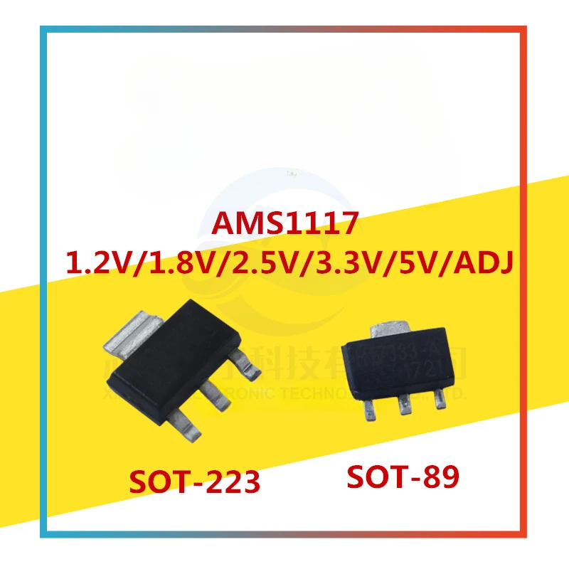 AMS1117-1.2/1.8/2.5/3.3/5.0V/ADJ Power supply step-down IC SOT223/SOT89 Voltage regulator tube