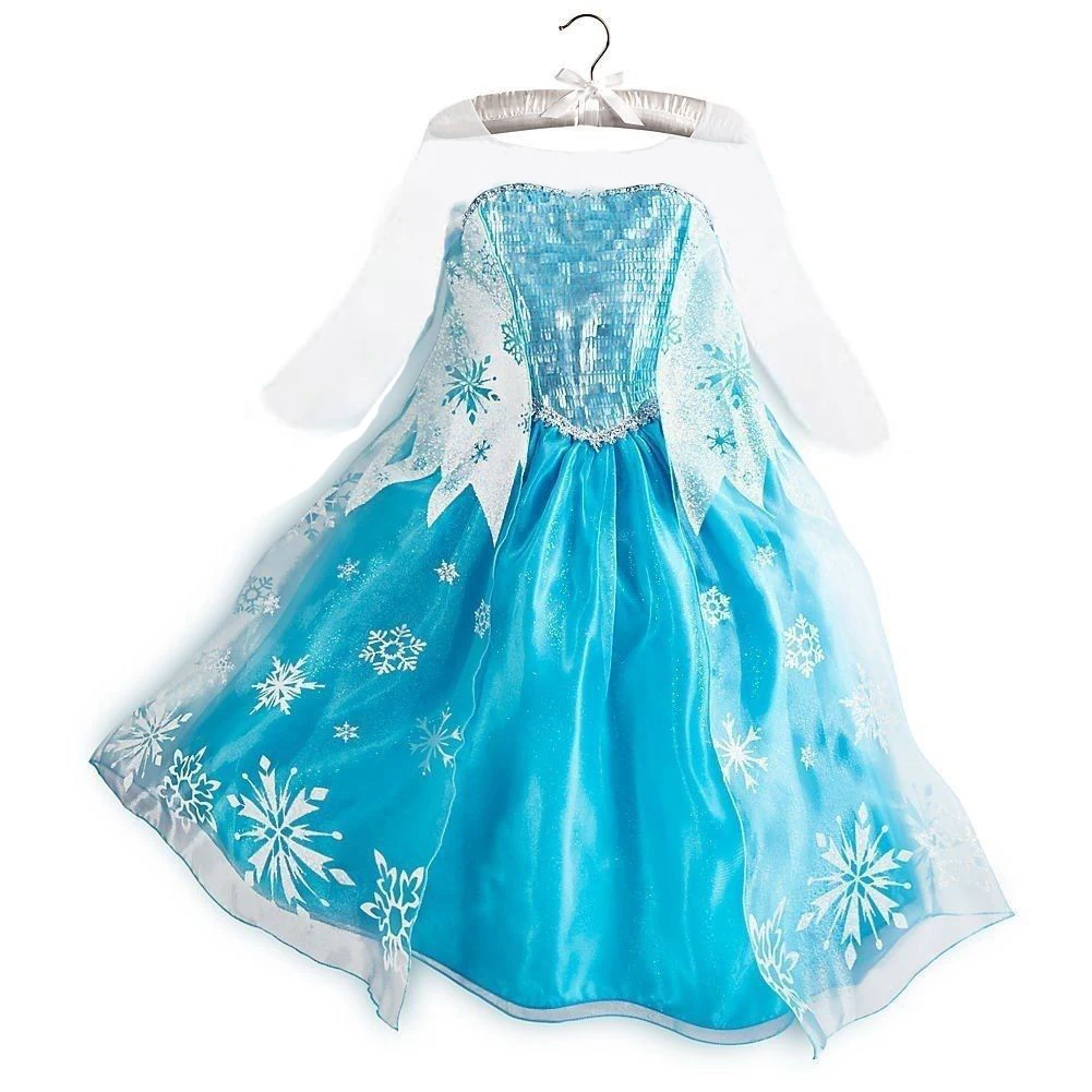 Halloween Elsa Dress for Girls Children Party Princess Costume Kids Disguise with Long Cloak Girl Snow Queen Carnival Clothes