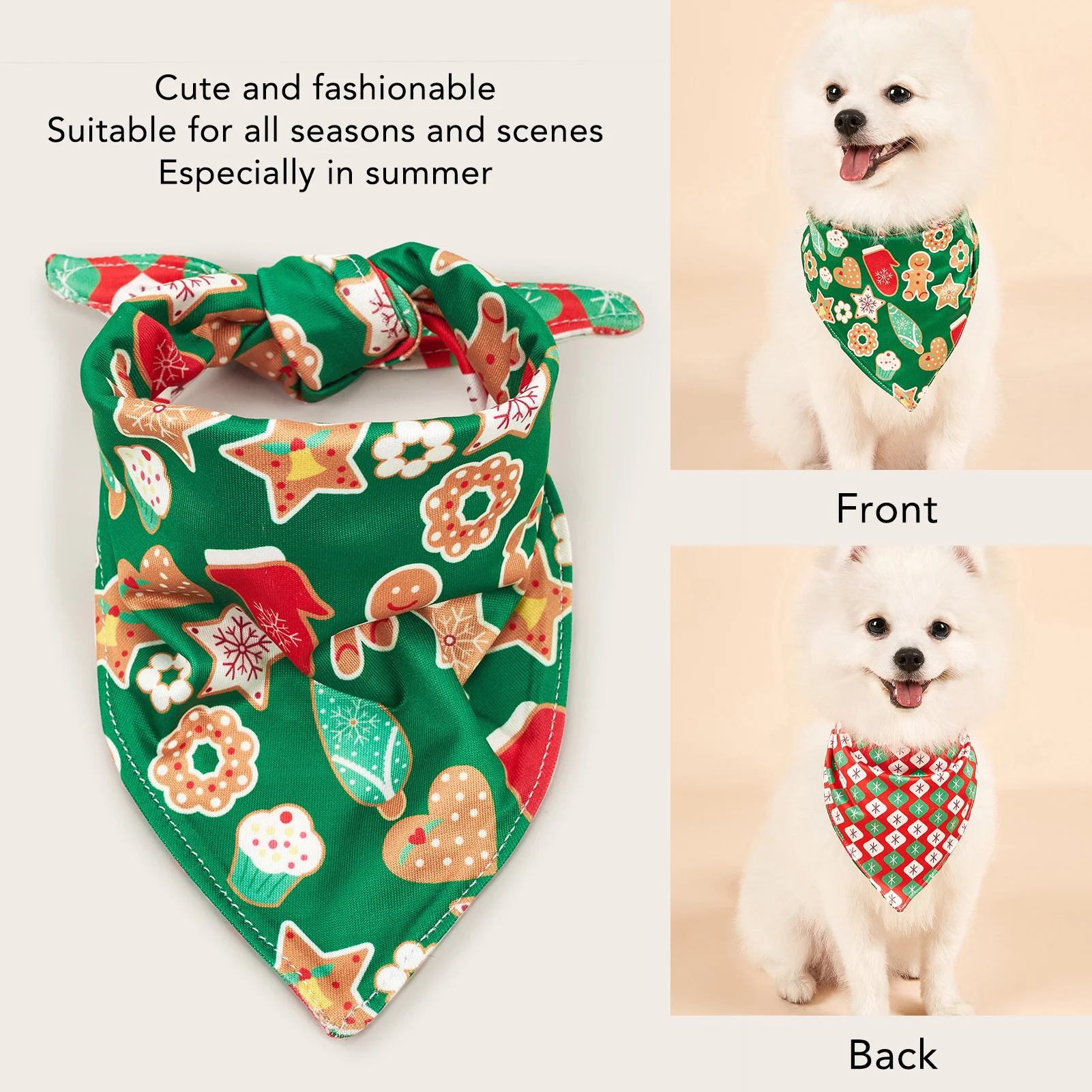 Bandanas de Navidad para perro, bufanda de Papá Noel para mascotas, Bandana de vacaciones para perros pequeños y medianos, vendaje Triangular para cachorros