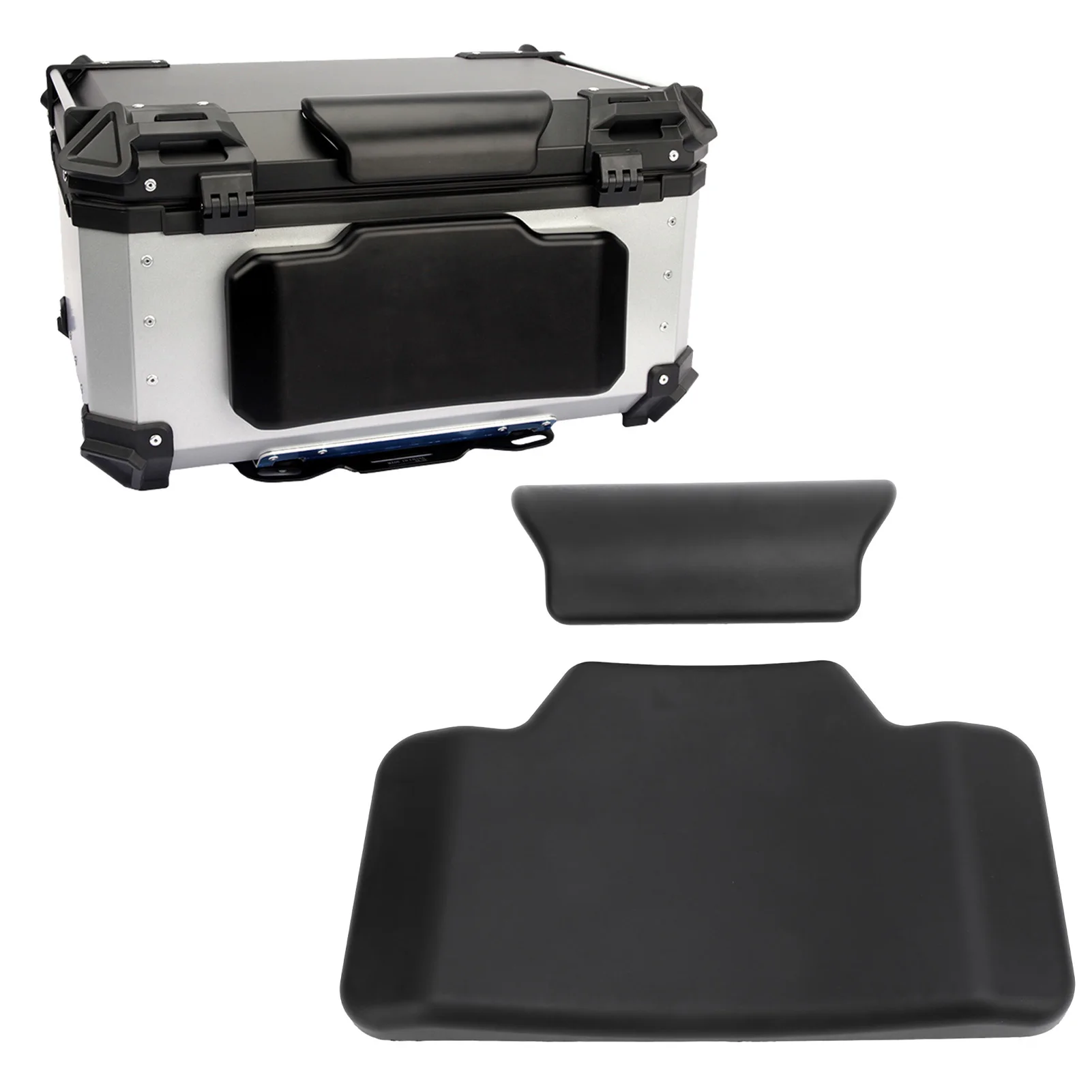 Universal Top Case Passenger Backrest Pad Motorcycle Trunk Backrest Soft Scratch Proof PU Leather Sponge for 55L 65L Top Box