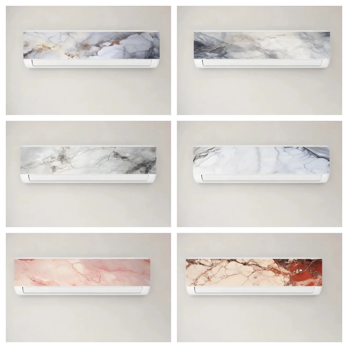 Marble Air Conditioner Stickers Waterproof Self Adhesive Anti Scratch AC Panel Skin Decor for Home AC Panel Skin Decor