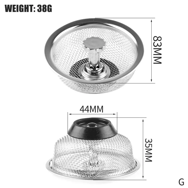 Filtre à maille en acier inoxydable pour évier de cuisine, crépine, trou de vidange, piège à déchets, 1 pièce