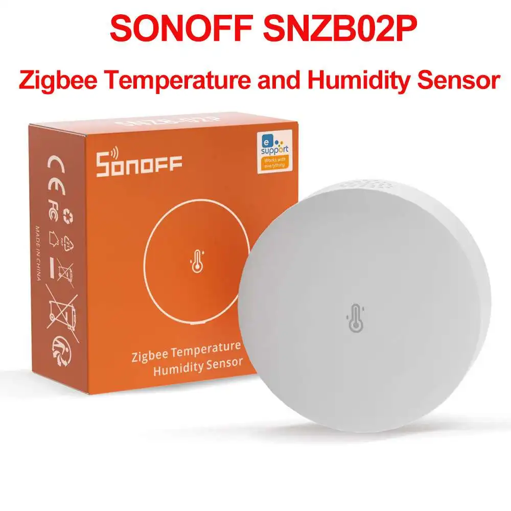 SONOFF SNZB-02P Intelligentes ZigBee-Temperatur- und Feuchtigkeitssensor-Thermometer, funktioniert mit der Sprachsteuerung ZB Bridge Pro über Alexa Google