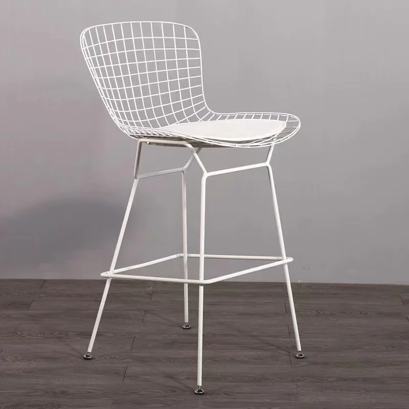 كراسي بار ذات تصميم صناعي معدني حديث مريح وقوي كراسي عالية على شكل جزيرة مسند ظهر فريد من نوعه أثاث Sillas De Bar #5