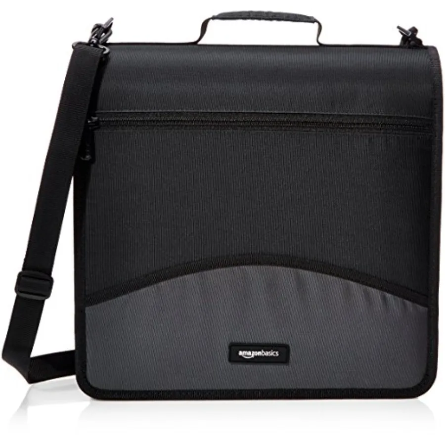 

Durable 3 Ring Binder with Zipper and Strap, Multiple Pockets, Sturdy Storage for School and Office, 3 inch, Black