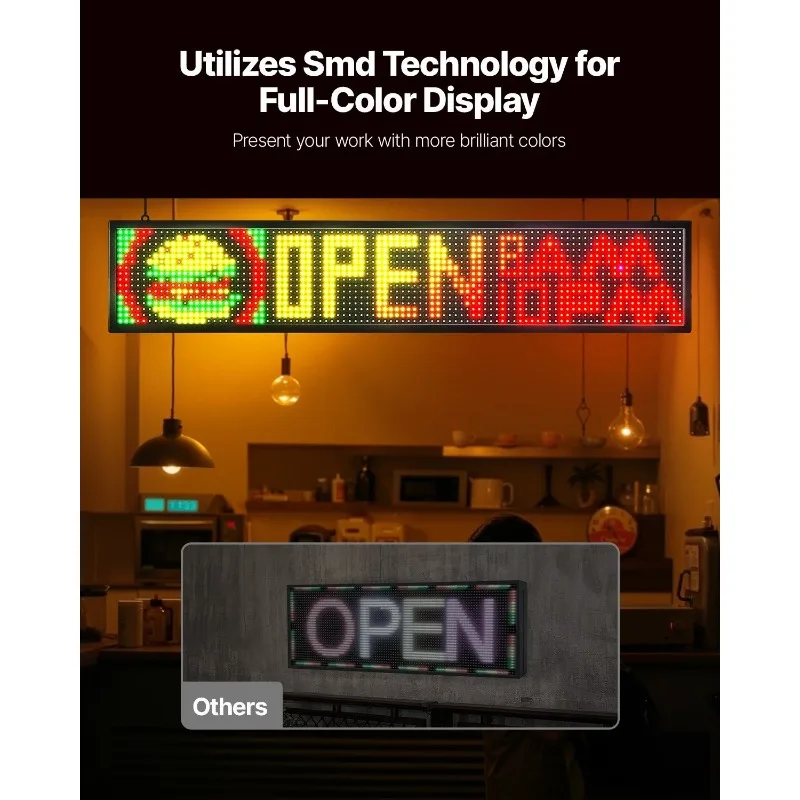 40x8 en letrero LED programable tablero de pantalla de desplazamiento digital P10 a todo color