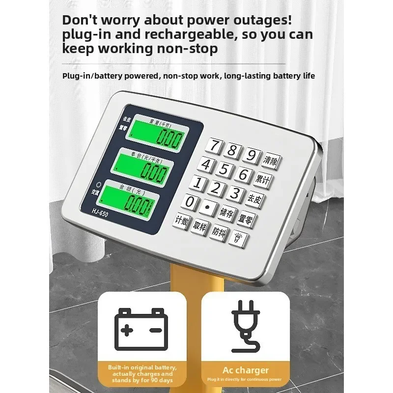 Table Scale Electronic 60kg Household Weighing Gram Vegetable Stall Charging Electronic Precision Table