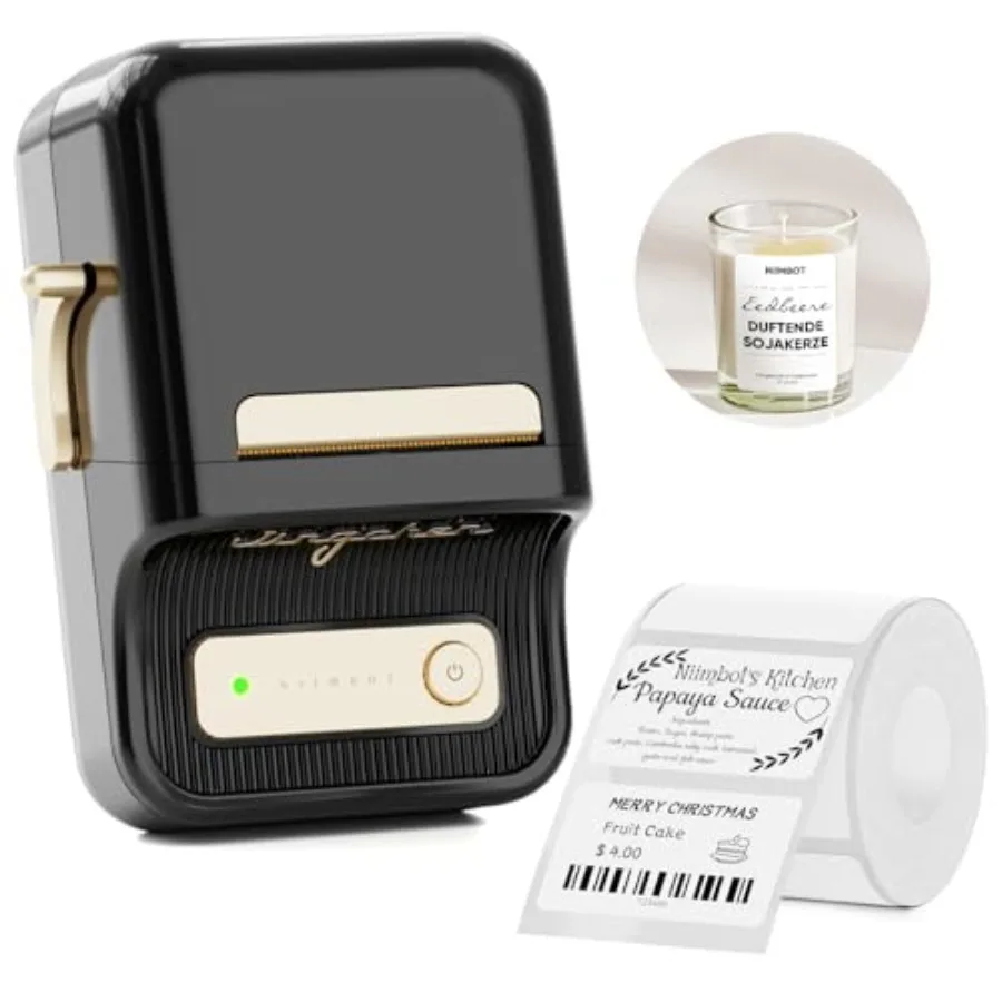 

B21 Label Maker Thermal Label Printer Portable Inkless Label Makers for Home/Office/Business with 1 Pack 50x30mm Label Compatib