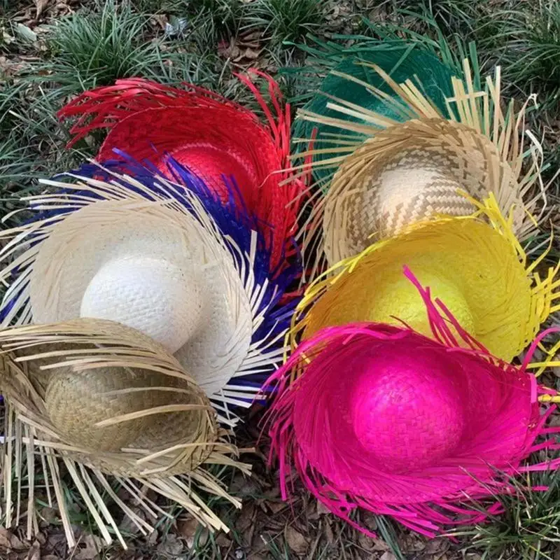 Chapeau paille Mexicanos tendance avec bord déchiré, pour les festivals Fiesta espagnole