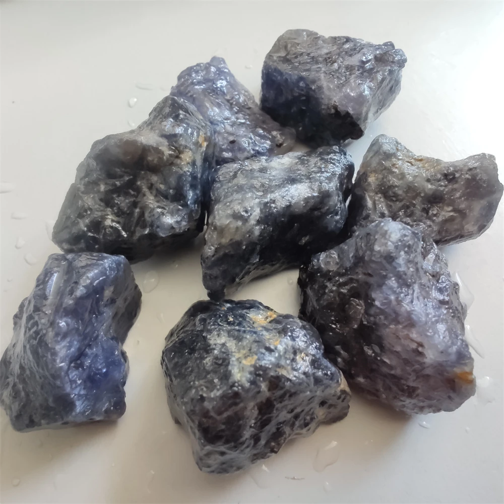 Natural Iolite Crystal Rough Minerals Specimen Gemstone Dark Blue Cordierite Rockstone Healing Decor