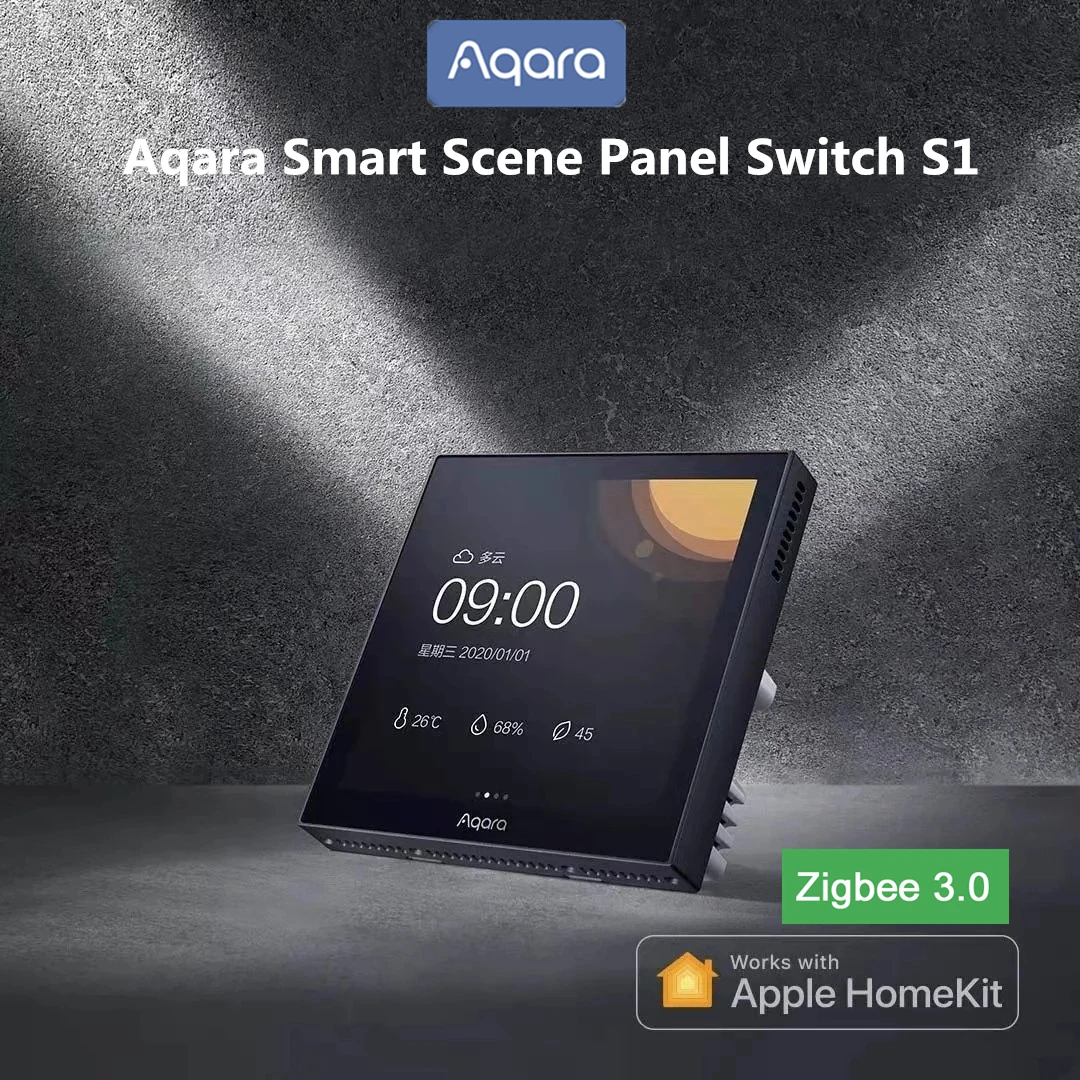 Original Aqara Smart Scene Panel Switch S1 3.95 inch Touch Screen Support English Display Siri Voice Control  Work With HomeKit