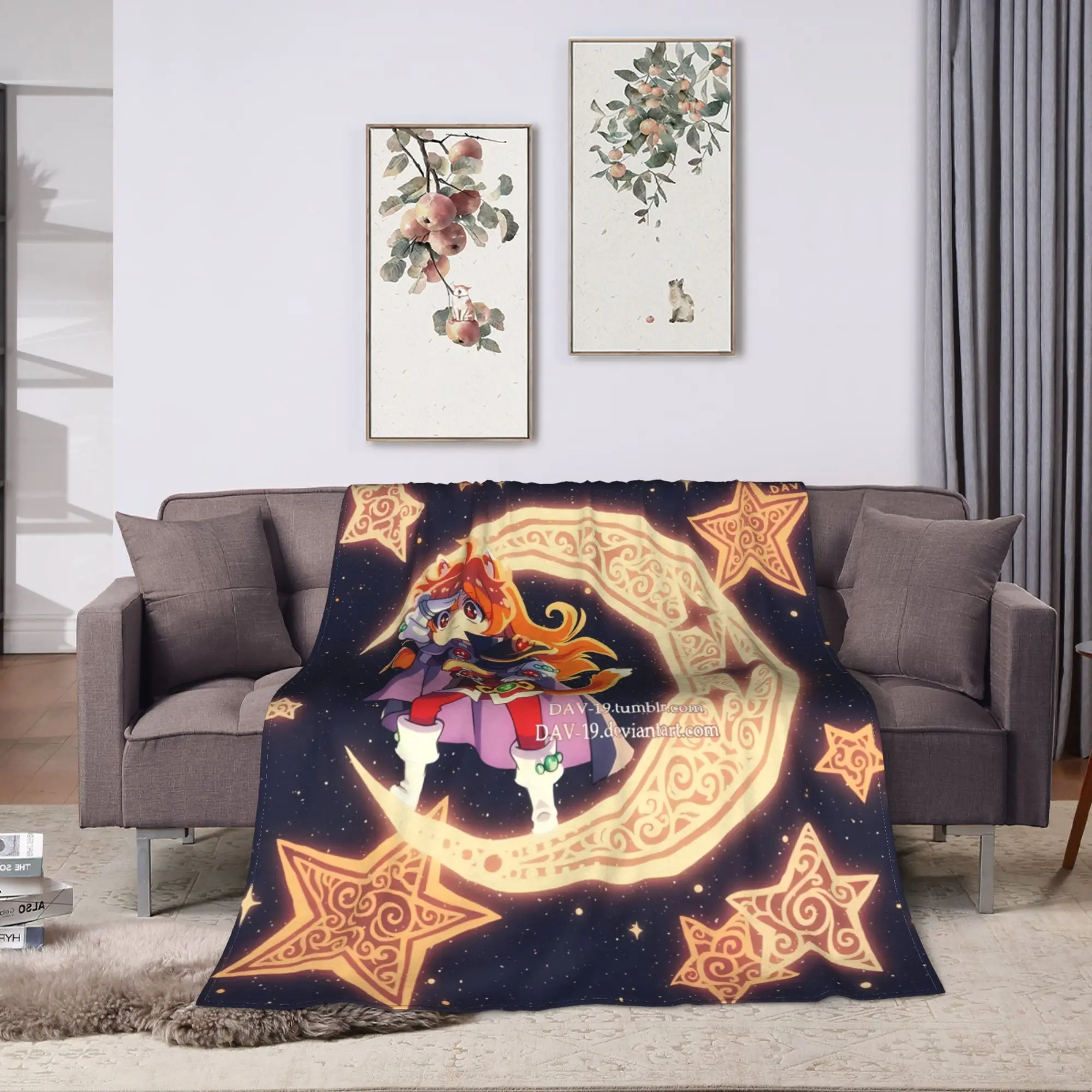 Soft Warm Blanket Girls Boys Picnic L-Linas Inversed Anime Print Throw Blanket  Flannel Bedspread For Couch Chair Sofa Bed Cover