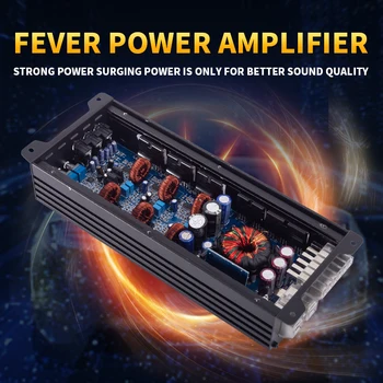 6-Channel High-Power Class A/B Car Audio Amplifier - Max 11000W, Elegant Design, Stable Heat Dissipation, Long-Lasting Output 4