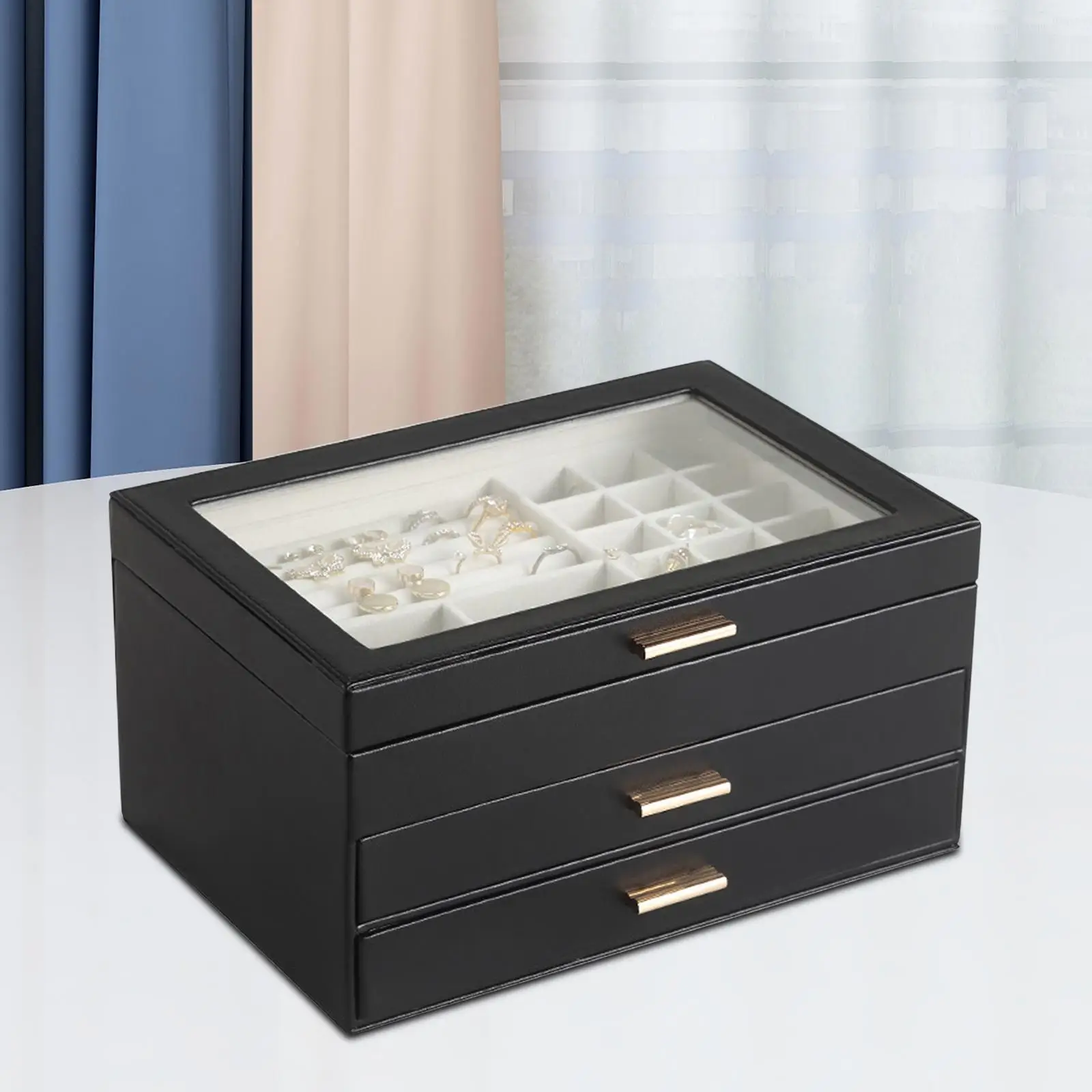 

Jewelry Storage Box Multifunctional Sturdy Display Stand Portable Jewelry Organizer for Bedroom Birthday Rings Bracelets Travel