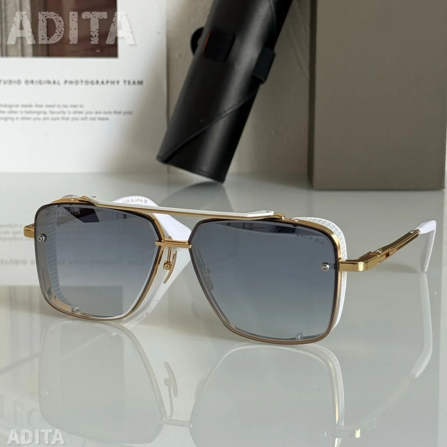 

DT MACH SIX 62-12 Top Quality Sunglasses for Men Classic Women Luxury Designer Fashion sun glasses UV400 With box