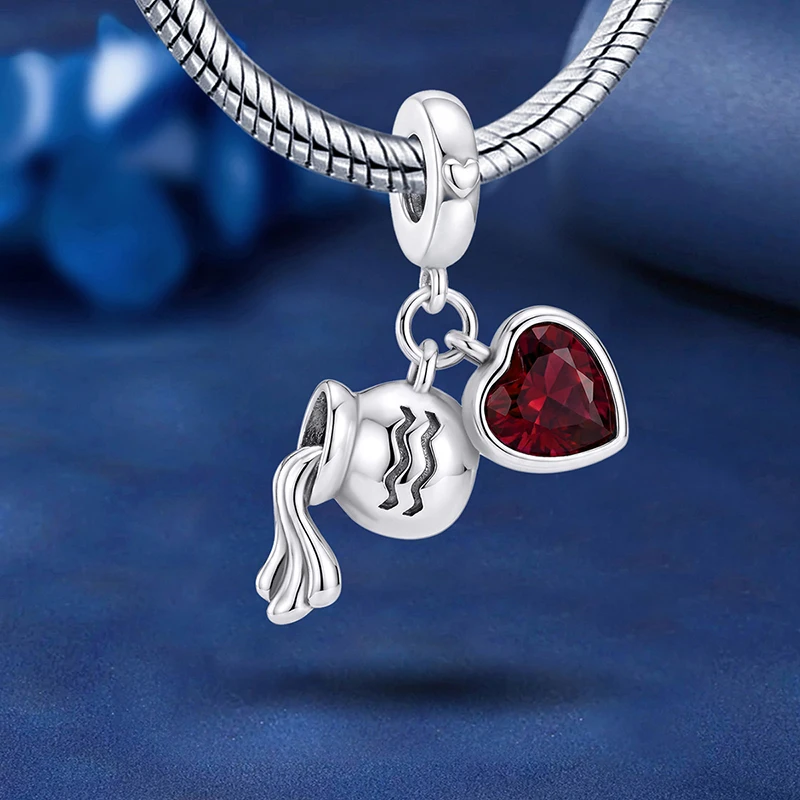 Cute Fashion Personalized Constellation Charms Beads Fit Original  Bracelets Bangles 925 Sterling Silver Fine Jewelry Gift