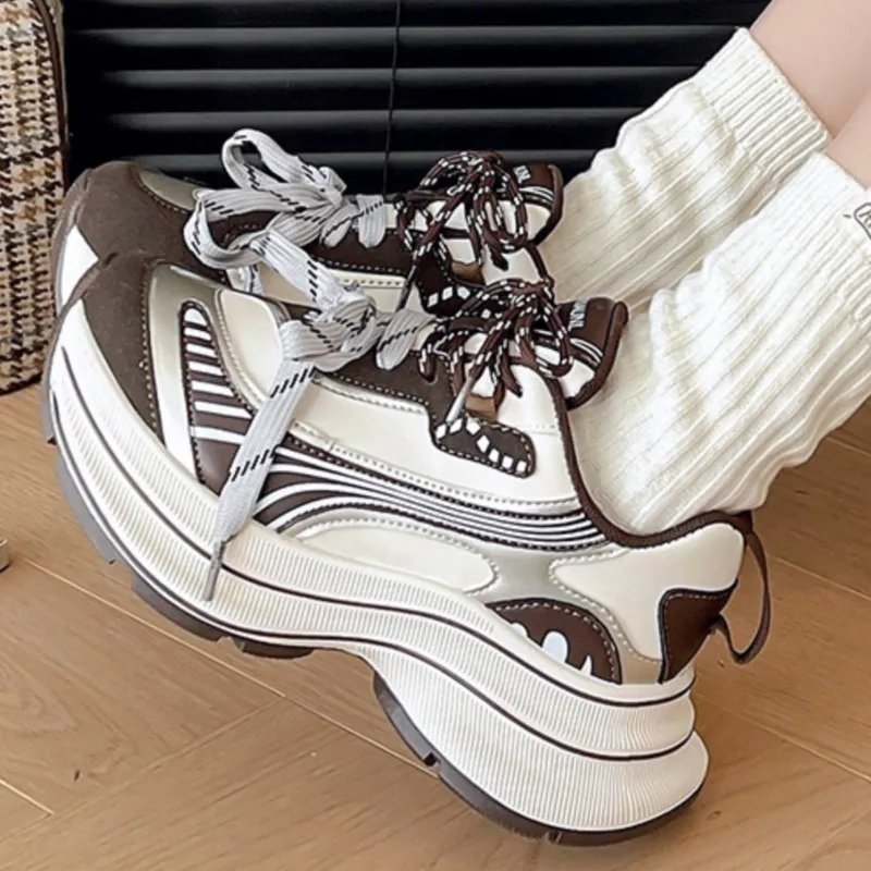 

2025 All Season New Womens Chunky Dad Shoes Thick Sole Breathable Mesh Running Sneakers Lightweight Casual Tennis Athletic Shoes