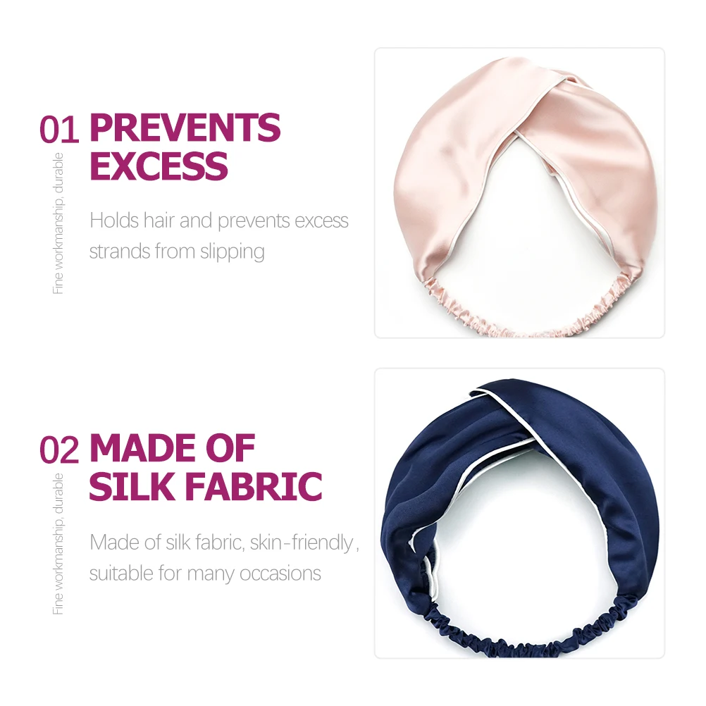 

4pcs Silk Headbands Hair Bands Women Headdress Cross Knotted Stretchy Soft Random Hairstyles Yoga Travel