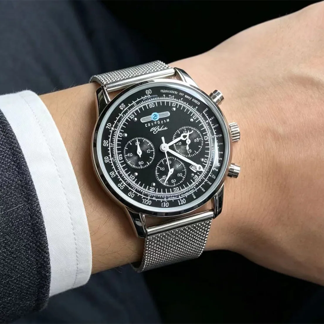 Jam Tangan Fashion Baru Zeppelin Airship Otomatis Tanggal Versi Kenang-kenangan Hadiah Jam Tangan Pria Retro Bisnis Santai