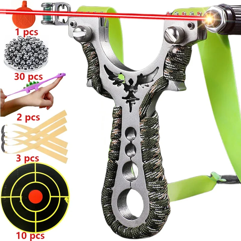 8020 Metal Flat Rubber Band High-precision Slingsshot Laser Stainless Steel Slingshot Outdoor Fast Pressure Shooting Acessories