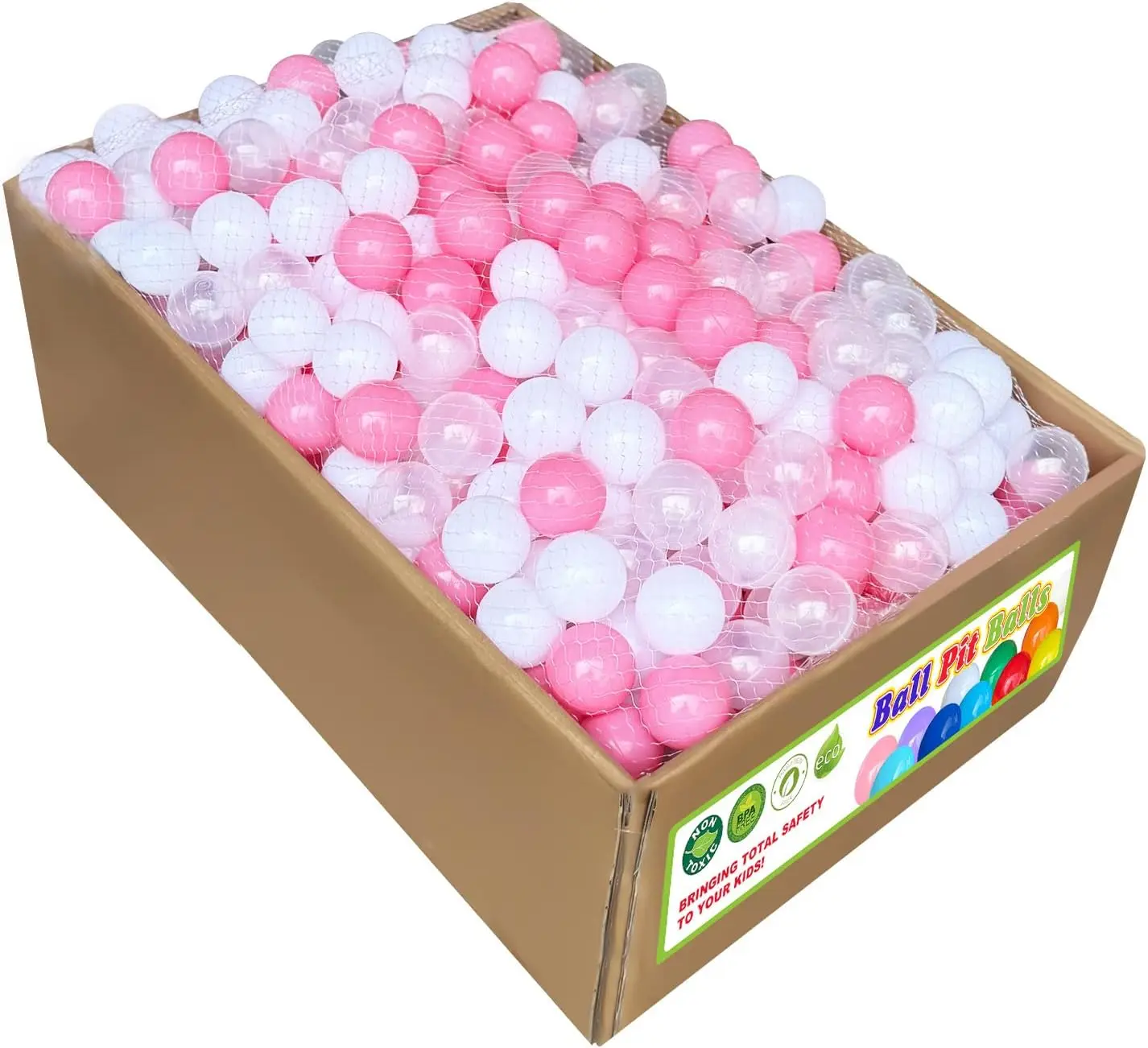 Bolas de bolinhas rosa, 500 contagens para crianças, barraca de brincar, bolas de plástico 500 para poço de bolinhas, bolas coloridas do oceano para bebês, crianças