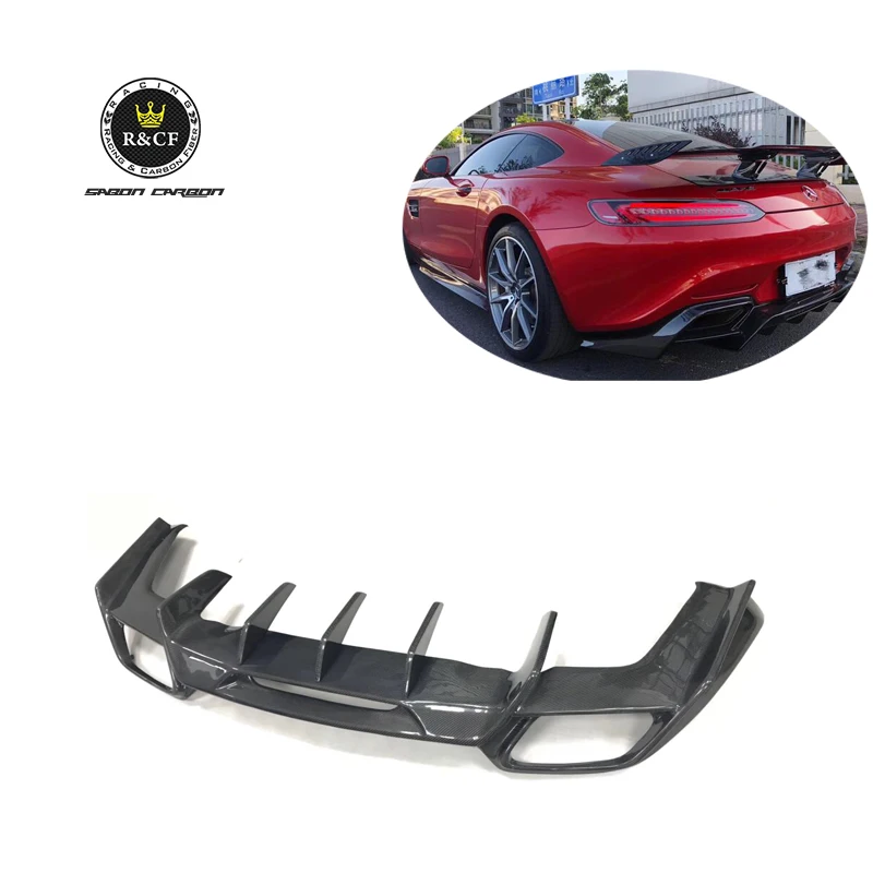 

Car Bumper RENN Style Carbon Fiber Body kit Rear Lip DIffuser Spoiler For Mercedes Benz AMG GT GTS