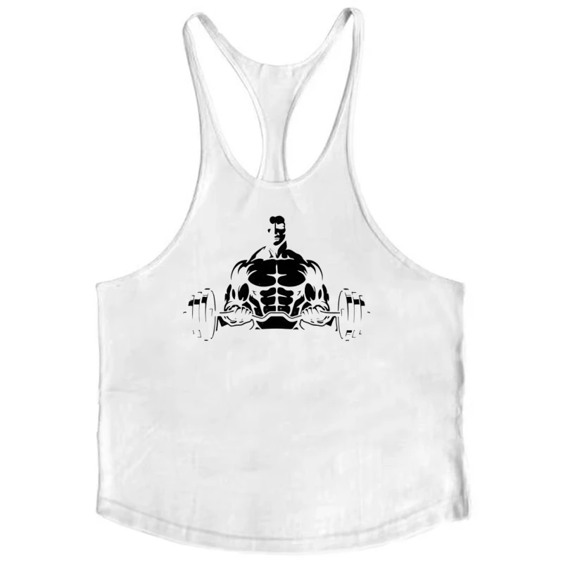 سترة اللياقة البدنية سترينجر للرجال، سترة رياضية علوية على شكل حرف Y من الخلف، قطن رطوبة - فتل بدون أكمام، ملابس رياضية لكمال الأجسام #4