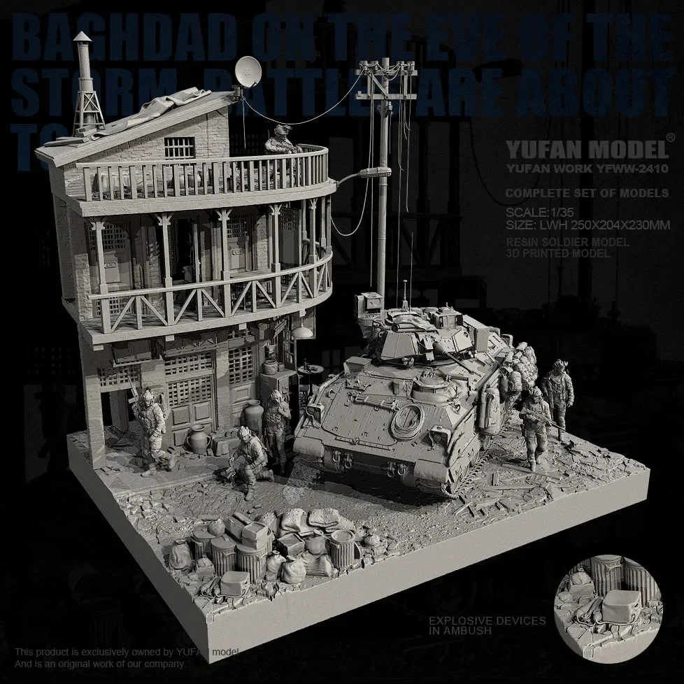 YUFAN MODEL  1/35 Resin Soldier model kits (complete set) Assembly and coloring are required  YFWW-2410+3D