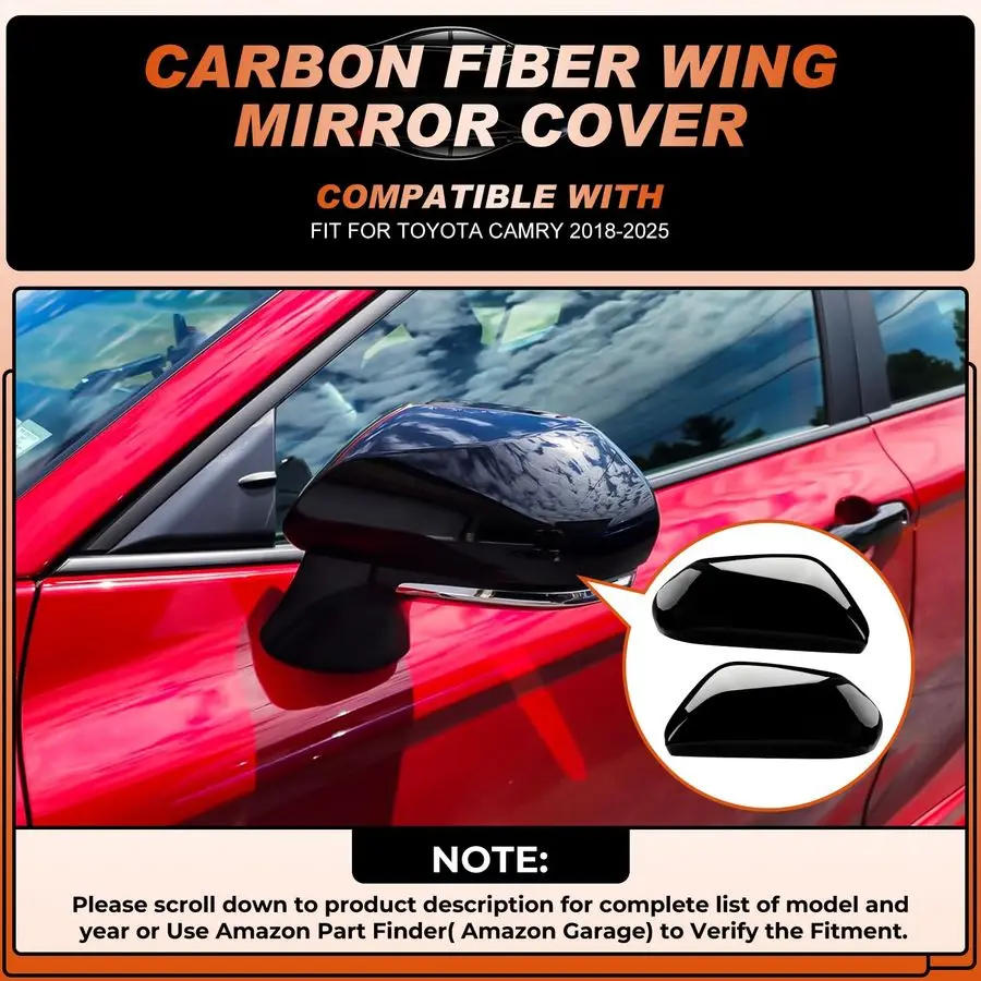 

Glossy Black Mirror Covers Fit for Toyota Camry 20182025 Driver amp Passenger Side Rearview Cap Replacement 1 Pair