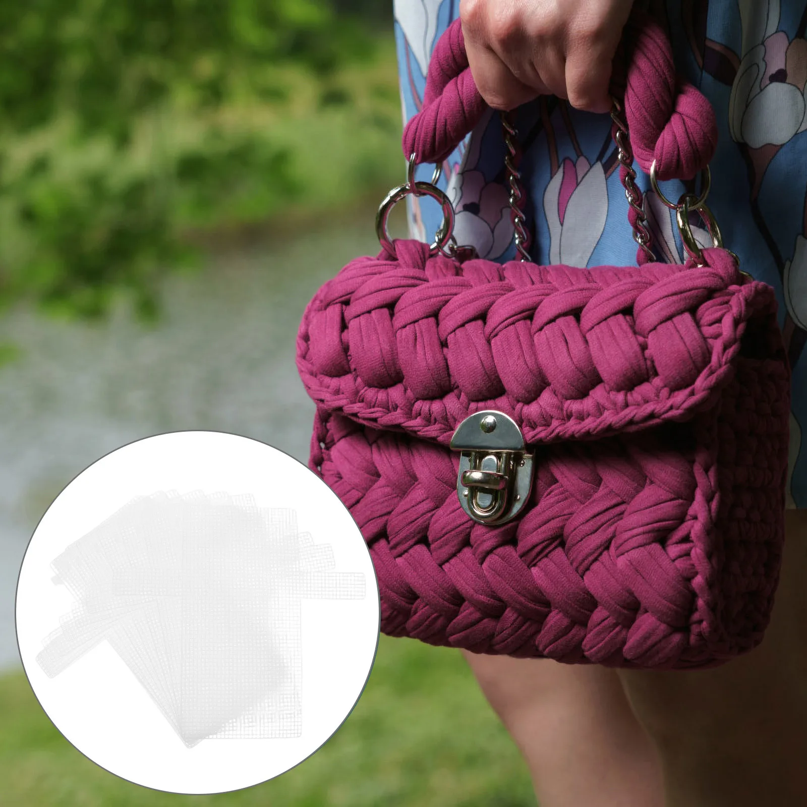 

10Pcs Plastic Mesh Canvas Sheets Transparent Durable DIY Bag Making Materials Crafting Kit Yarn Crochet Knitting Supplies