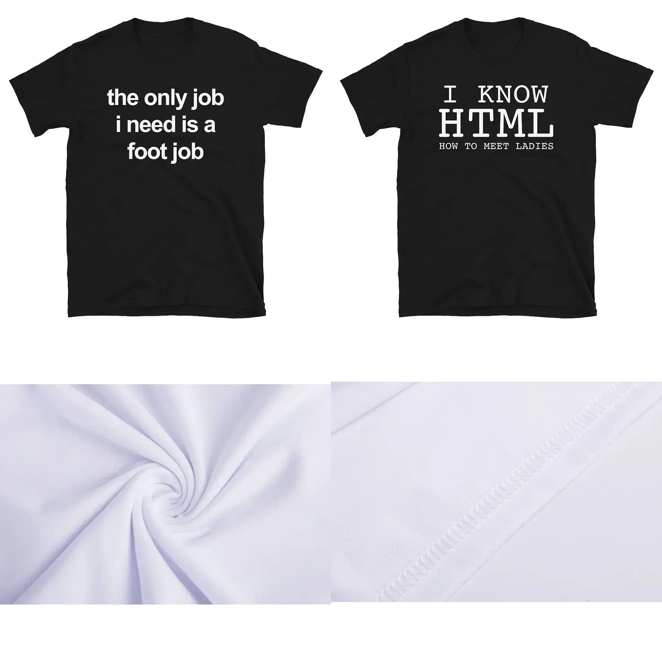 The Only Job I Need Is A Foot Job Women Print T Shirts Round Neck Vintage Harajuku Tee cheap women clothing with free shipping