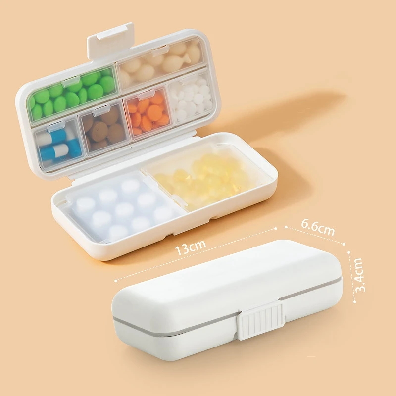 5/8 Grids Organizer Container For Tablets Travel Pill Box With Seal Ring Sealed Organizer Container Portable Medicines Case