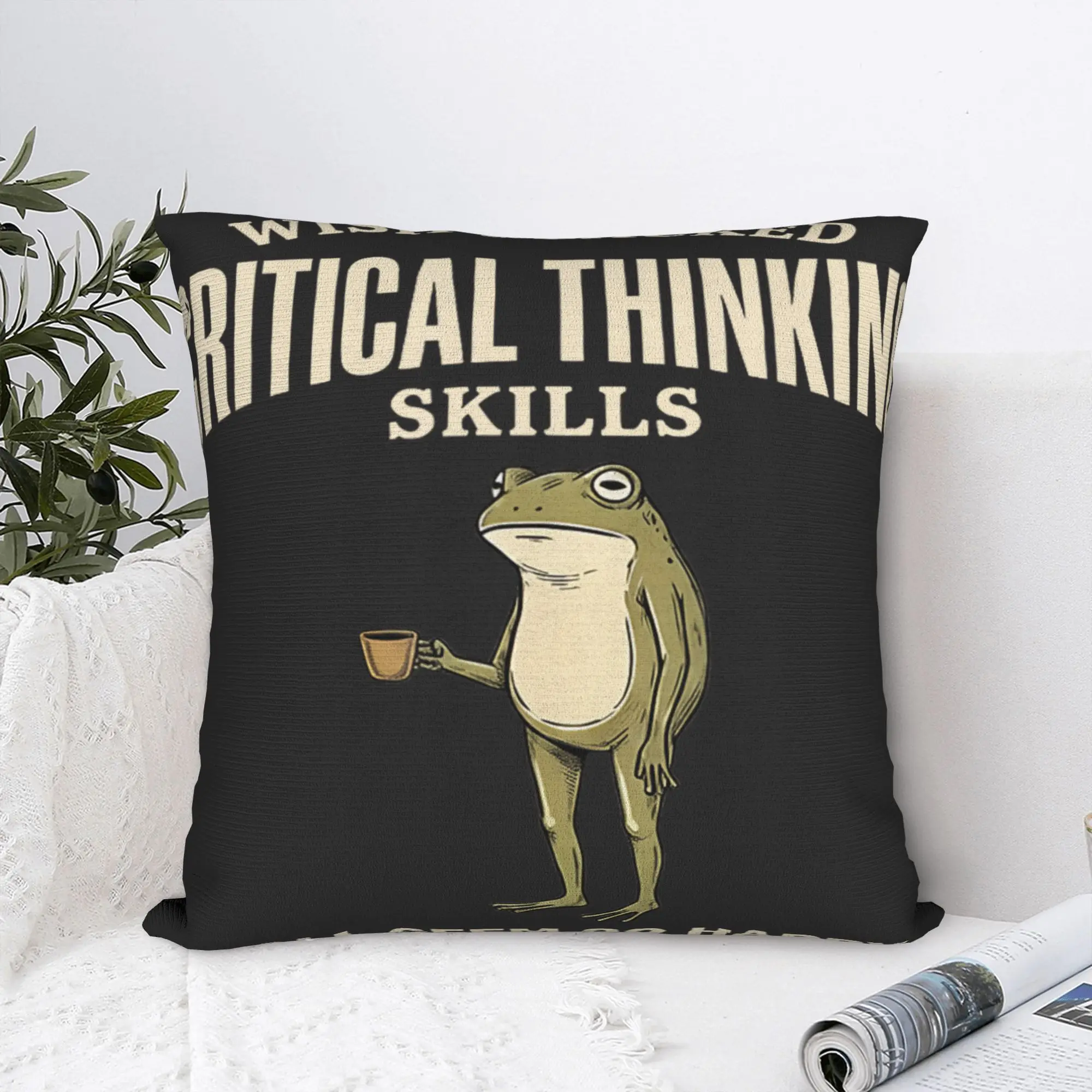 Wish I Lacked Critical Thinking Skills Y'all Seem So Happy Pillowcases Funny Pillow Case For Party Home Decor Soft Pillow Cover