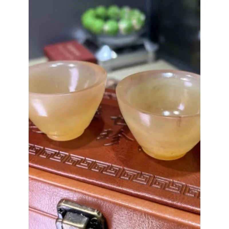 

Tibetan Natural 0 Horn Genuine Wine Glass Tea Cup Handle Decoration