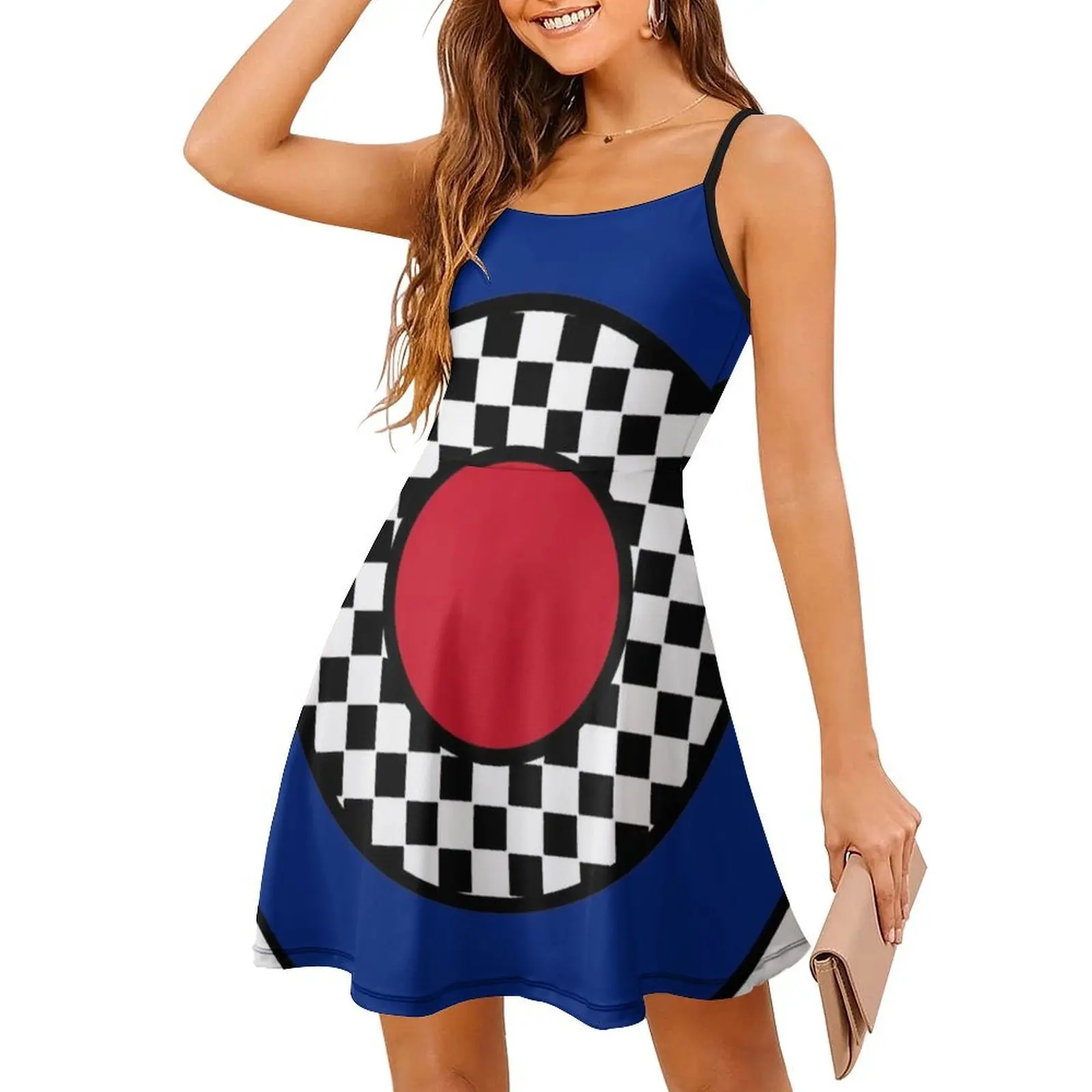 فستان قصير على طراز Preppy متقلب من Mod Target للنساء على شكل حرف a فضفاض مناسب فستان يوم غير رسمي سكوتر عازف سكوتر Lambretta Sc Uk #3