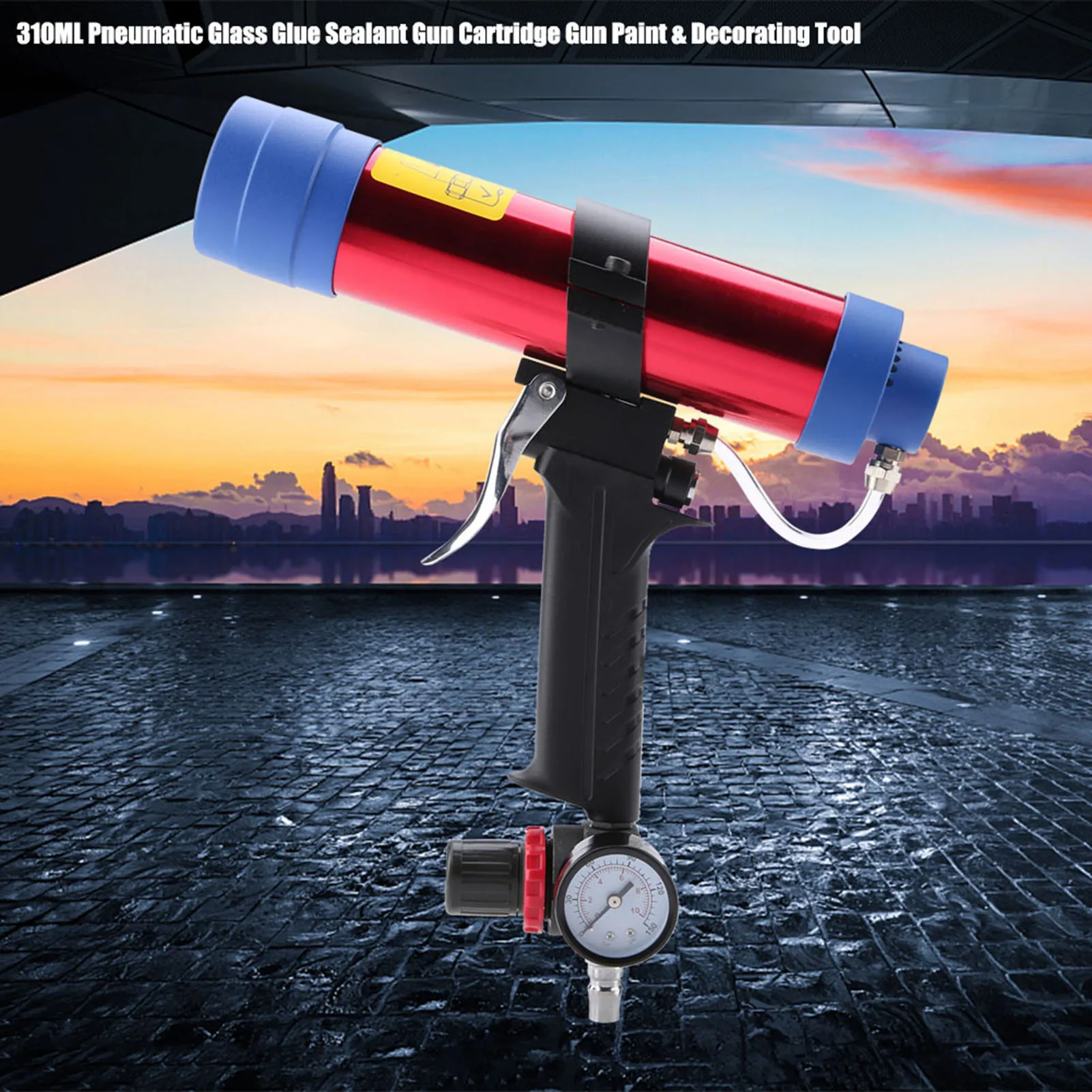

310 мл пневматический клей для стекла, пистолет-герметик, картридж, пистолет, инструмент для украшения краски и усилителя, клеевой пистолет для стекла, пистолет для герметика клея для стекла