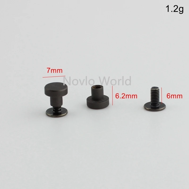 20-100pcs 7mm matte gunmetal handbag hardware metal accessories flat nail luggage belt tiny screw fittings nail