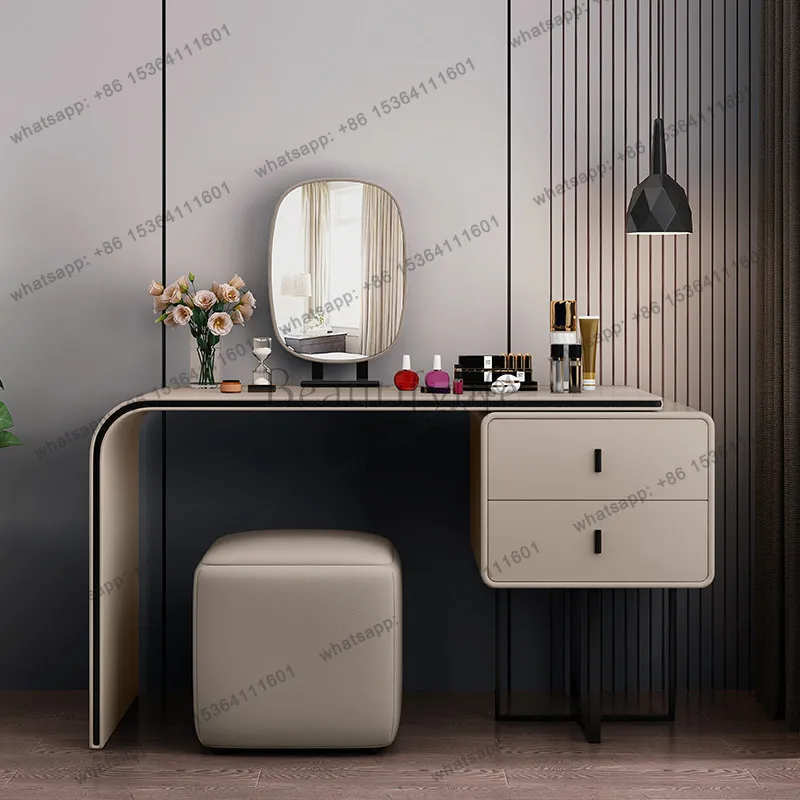 Bedroom Furniture Italian Light Luxury High-end Dressing Table Vanity Table With Drawers Makeup Table