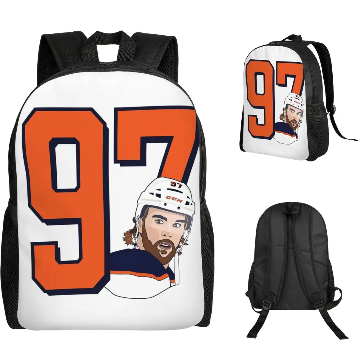 

Connor McDavid 97 для фанатов Edmonton Oilers, студенческий рюкзак, школьная сумка, походный дорожный рюкзак для мальчиков и девочек, сумка для книг, сумки на плечо