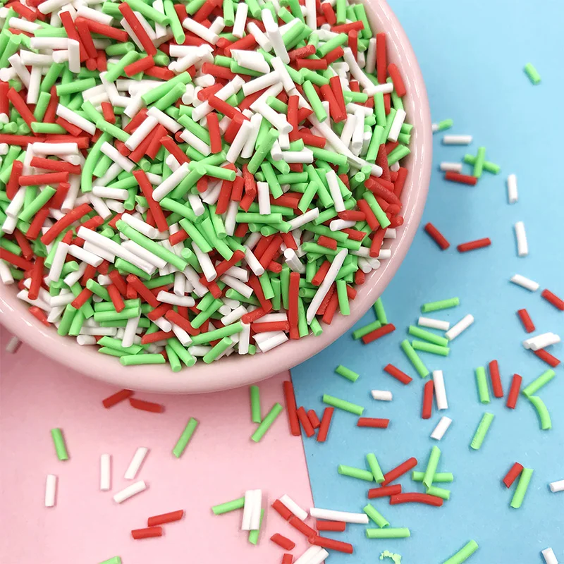 Argila quente e fofa de polímero, 50 unidades mista pequeno spray para artesanato fazendo diy lama partícula acessórios decoração de natal