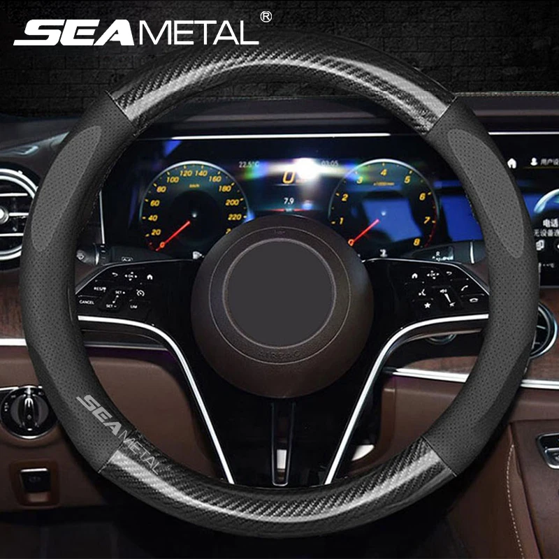 SEAMETAL Heavy Duty Steering Wheel Cover Full-Wrapped Steering Protector Anti Slip Steer Wheel Protection Cover 38cm Universal