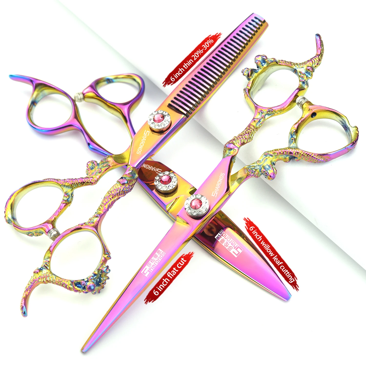 Hairdressing Scissors Professional Pure Black 7 Inch Barber Dedicated Shears Japanese 440C Specificlied Steel Clippers