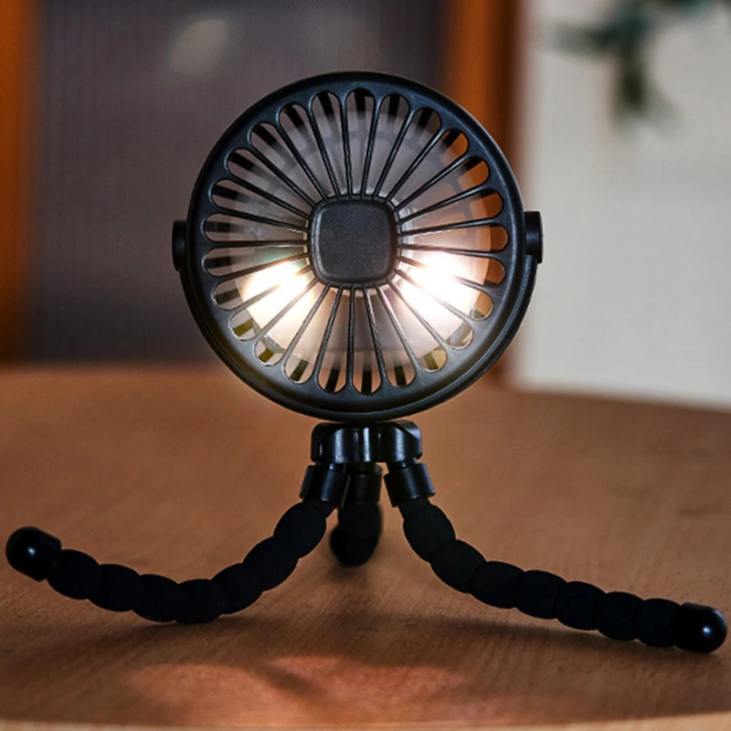 3 スピードファンカートベビーカー屋外ポータブルファンランプクリップ付きベビーカー USB 充電式ハンドヘルド扇風機ホーム